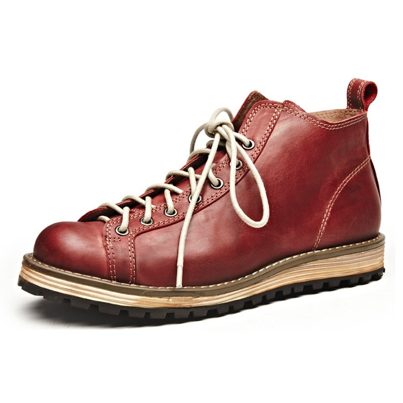 Botas Martin de cuero vintage con punta grande para hombre