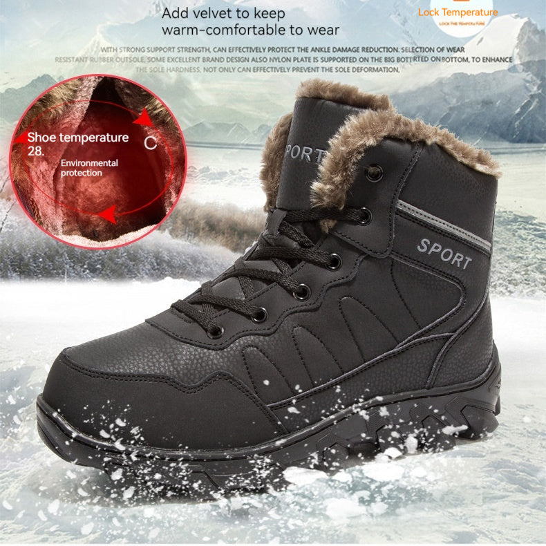 Botas de nieve térmicas de viaje antideslizantes y gruesas para hombre