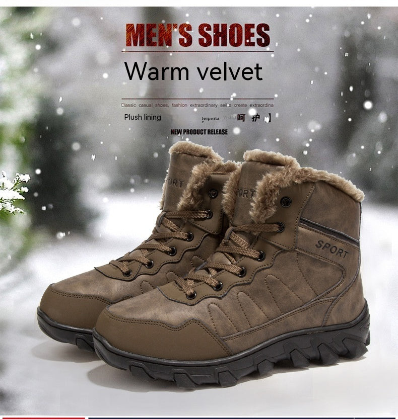 Botas de nieve térmicas de viaje antideslizantes y gruesas para hombre