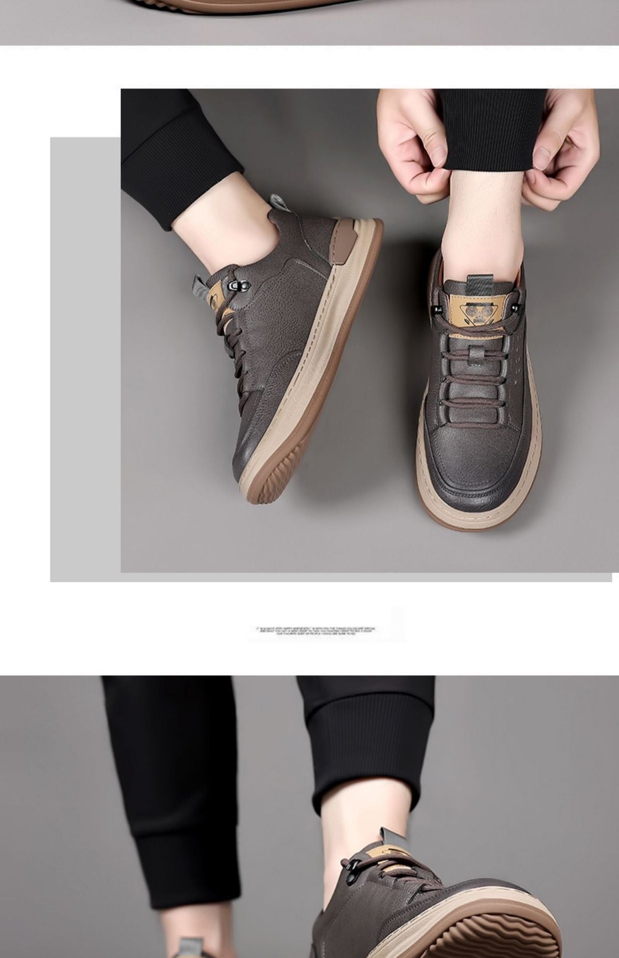 Autumn New Men's Leather Breathable Soft Sole Sneakers