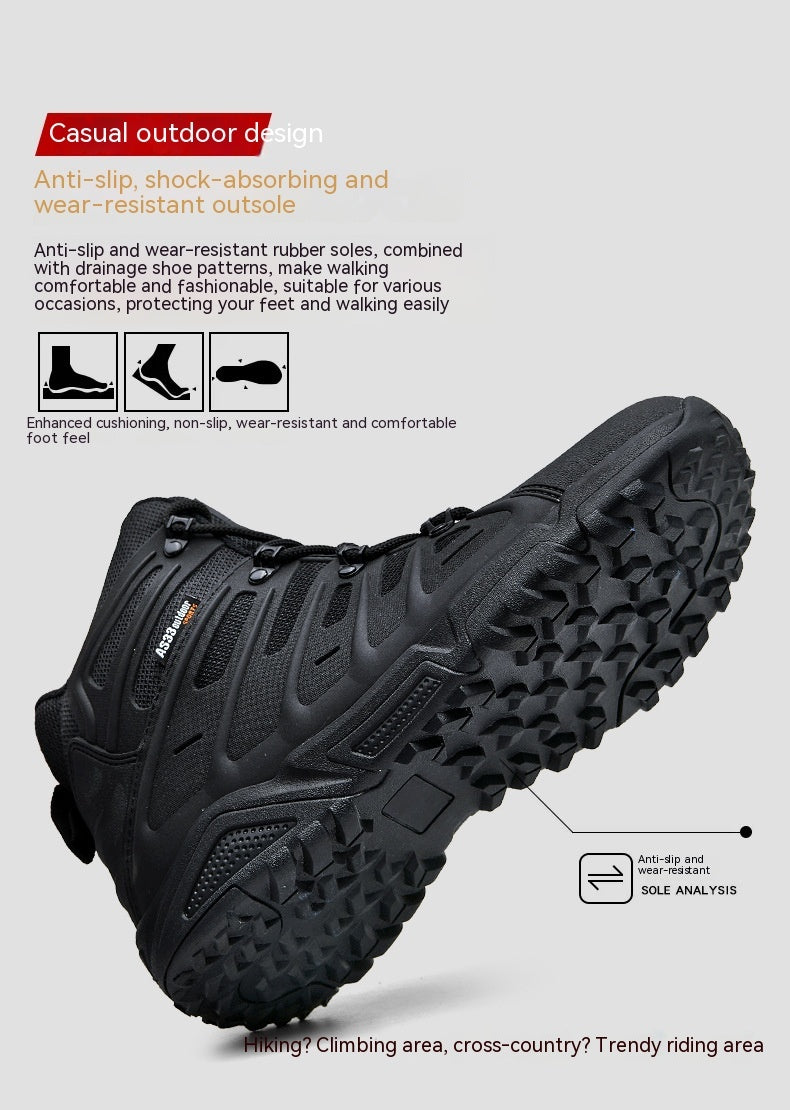 Chaussures de randonnée de combat montantes en plein air antidérapantes et résistantes à l'usure avec absorption des chocs