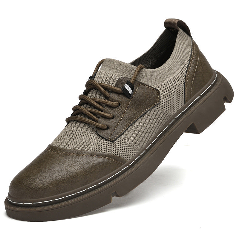 Casual Flying Woven Leather Shoes