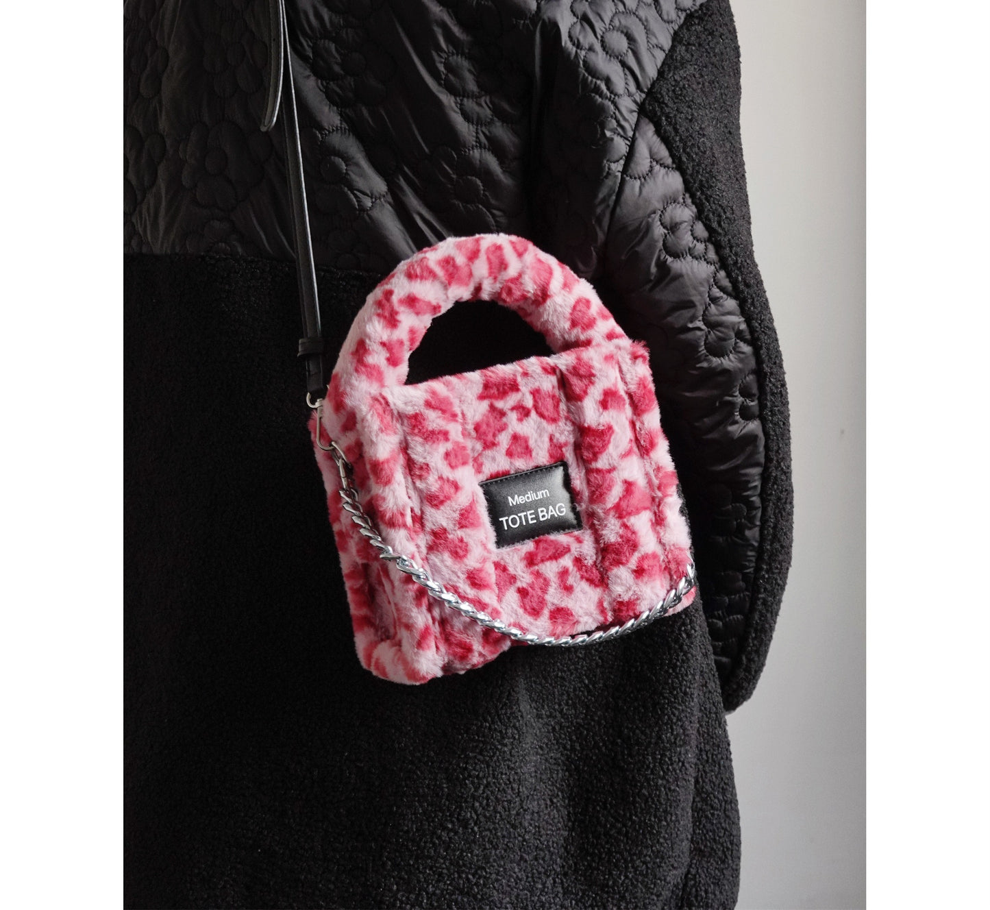 Mini sac mignon en peluche pour femme avec chaîne pour l'automne et l'hiver