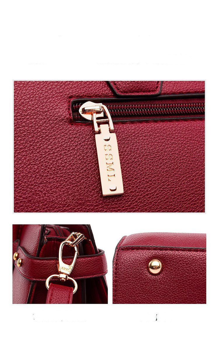 Pochette à fermeture éclair de couleur unie Pochette à bandoulière en PU