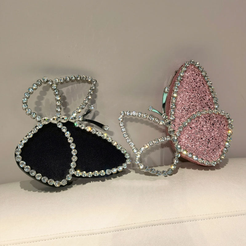 Fashionable Butterfly Clutch With Diamonds Diamond Dinner Bag Clutch