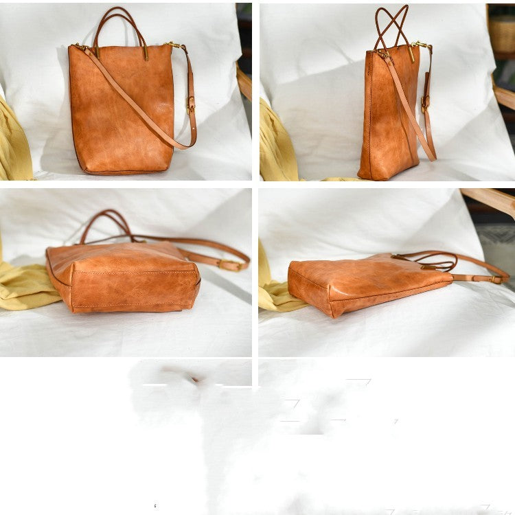 Minimalist Leather Shoulder Bag Retro Girl