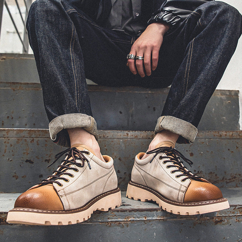 Chaussures de travail confortables à plateforme et à tête ronde pour jeunes, à la mode nationale, pour l'extérieur et les déplacements