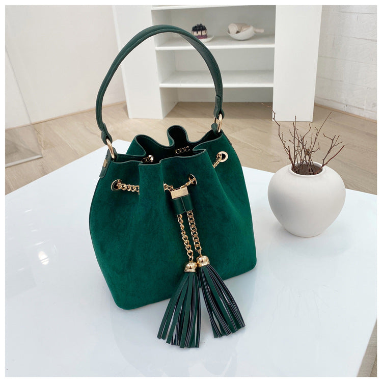 Bolso bandolera con cordón y diseño esmerilado de nueva moda para mujer