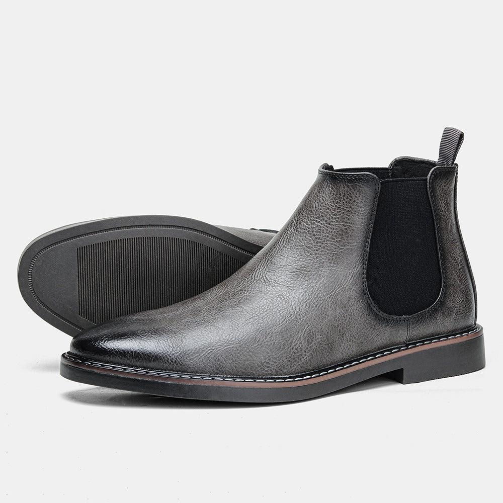 Botas de piel de vaca estilo retro para hombre