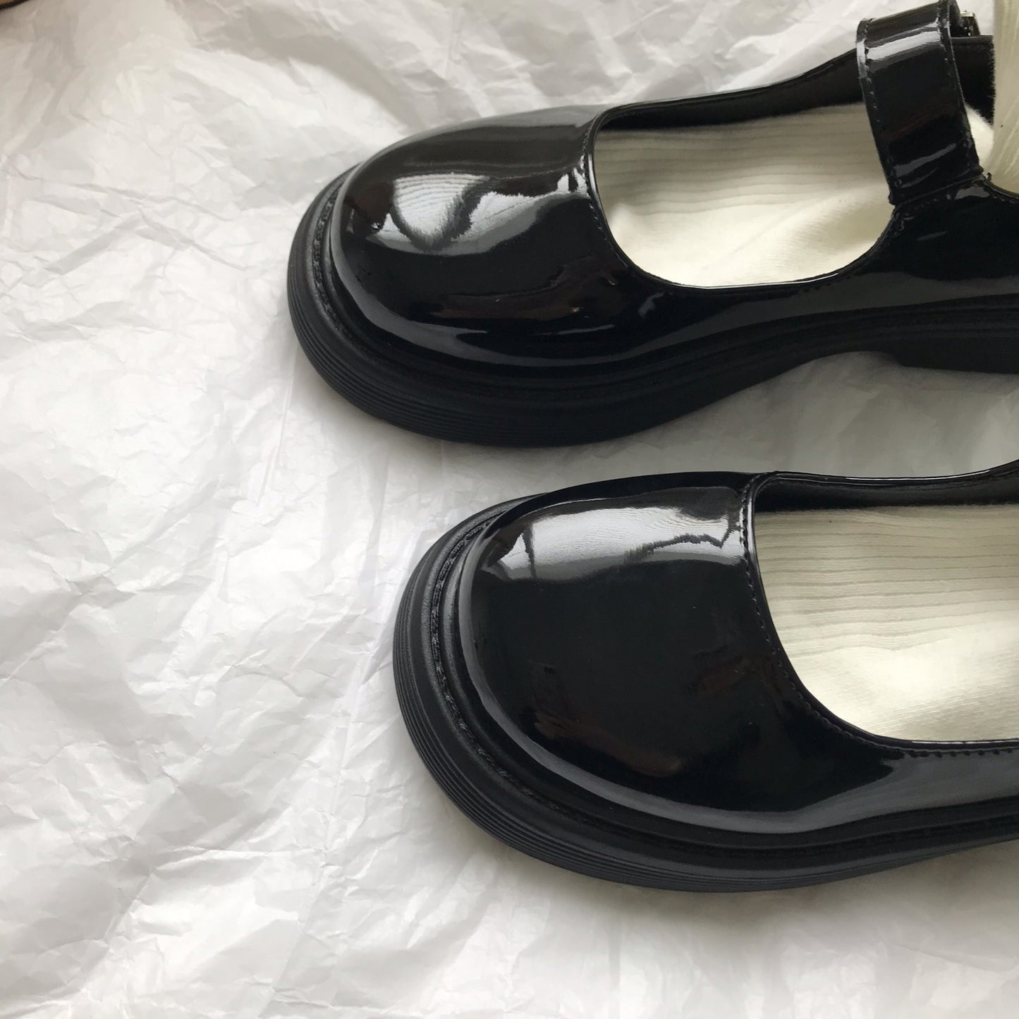 Chaussures en cuir noires rétro de style anglais pour femmes, ligne de fées avec Mary Jane