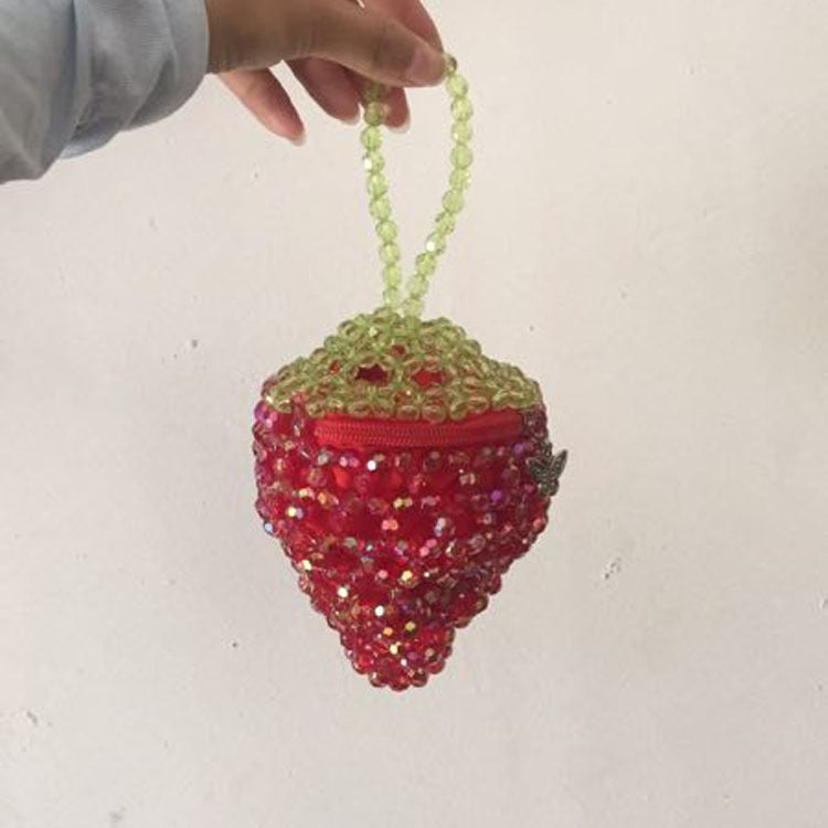 Petit sac Design Sense fait main en perles rouges