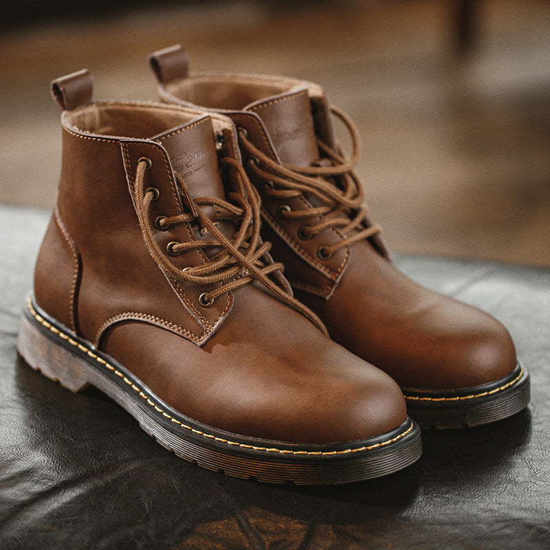 Botas Dr. Martens estilo británico de caña media para hombre de otoño