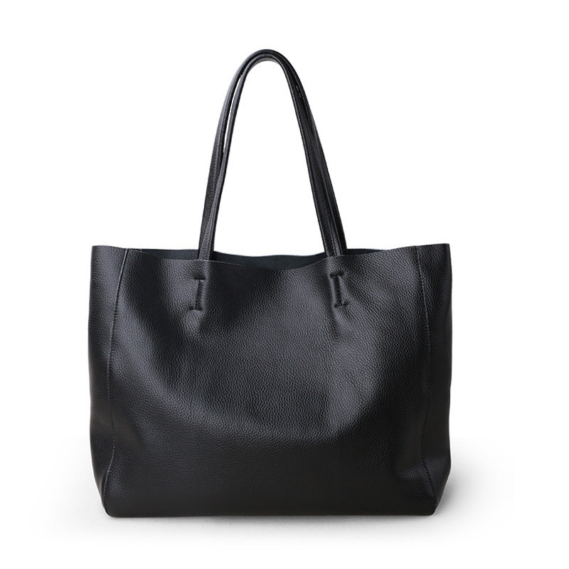 The First Layer Of Cowhide Large-capacity Tote Bag Cowhide Simple Soft Leather