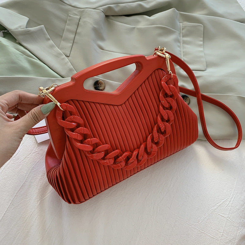 Thick Chain Stripe Crossbody Bag