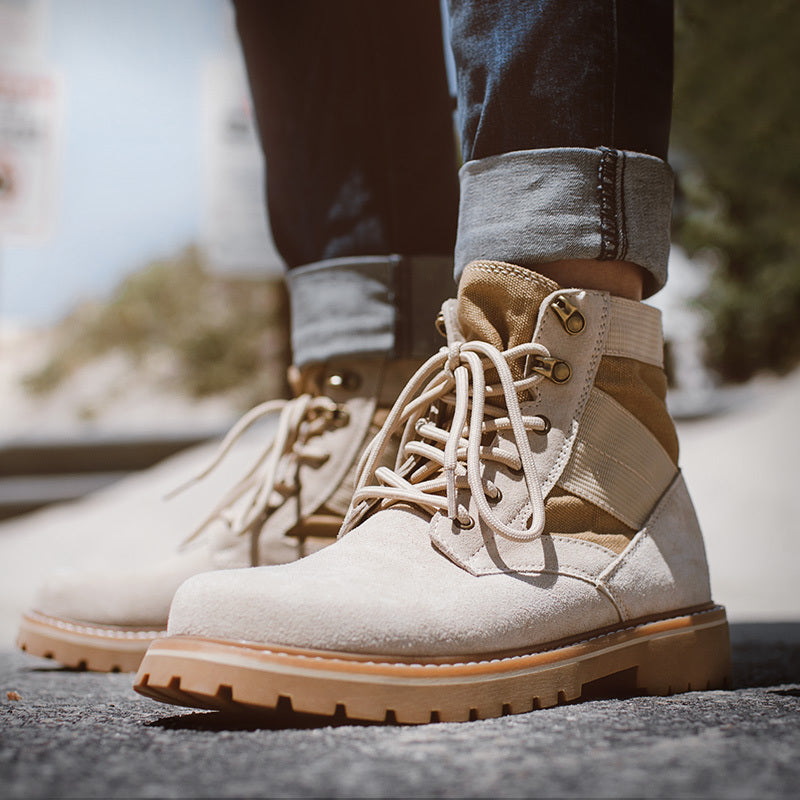 Bottes de travail mi-hautes pour hommes, style désert