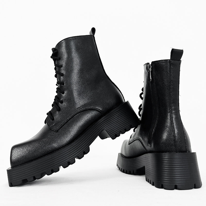 Bottes Martin à plateforme et bout carré pour hommes et femmes