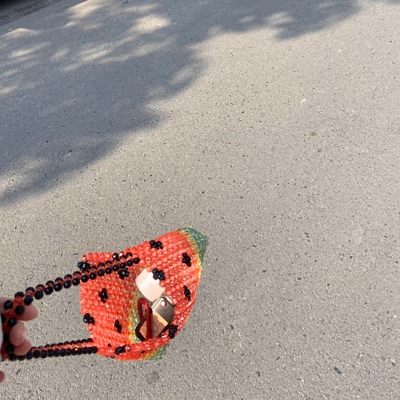 Handmade Watermelon Casual Beaded Women's Handbag