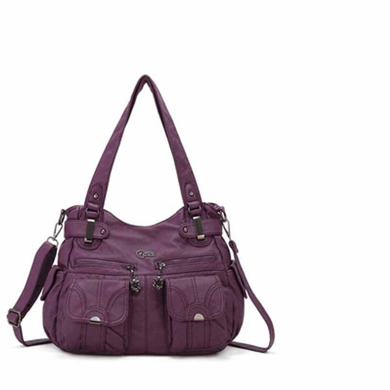 Bolso bandolera portátil de cuero suave para mujer, moderno, con bolsillo con cremallera, suave, informal