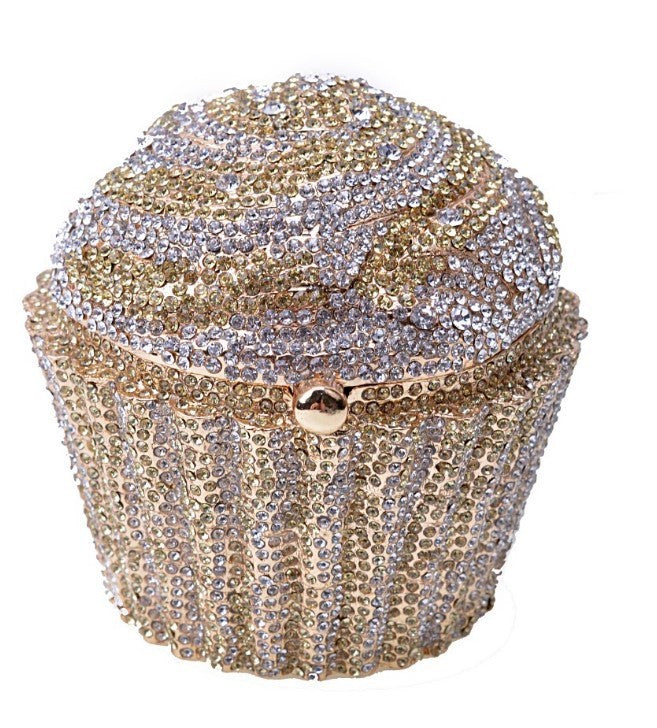 Petit gâteau crème glacée sac plein de diamants en métal diamant banquet femme