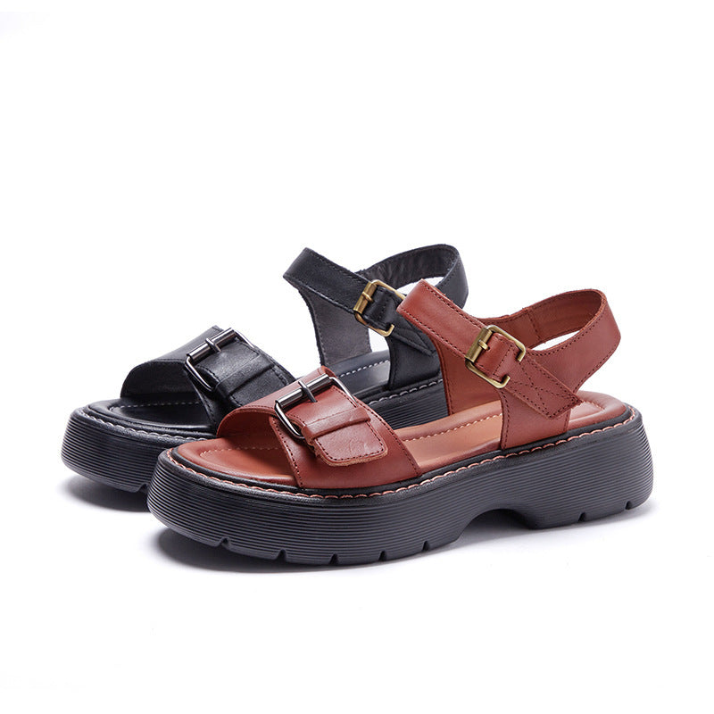 Summer New Velcro Platform Casual Flat Sandals