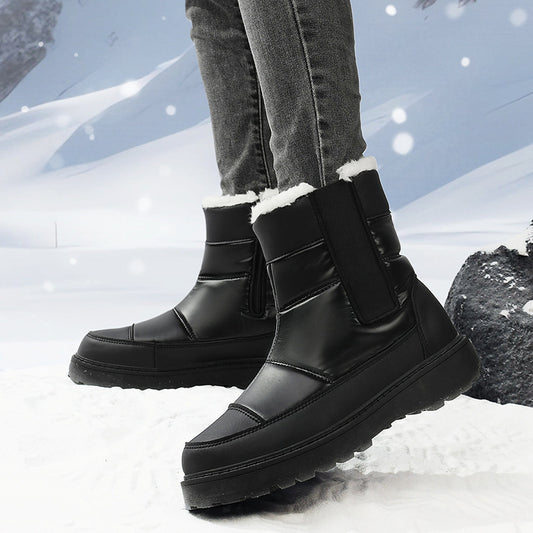 Botas de nieve para mujer cortas, cálidas, acolchadas y gruesas de terciopelo