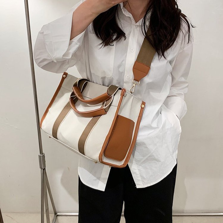 Sac fourre-tout en toile simple et tendance pour femme