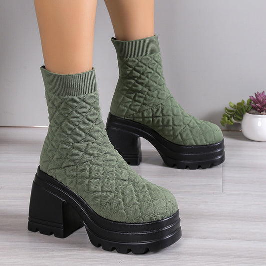 Flying Woven Ankle High-top Stretch Socks Boots