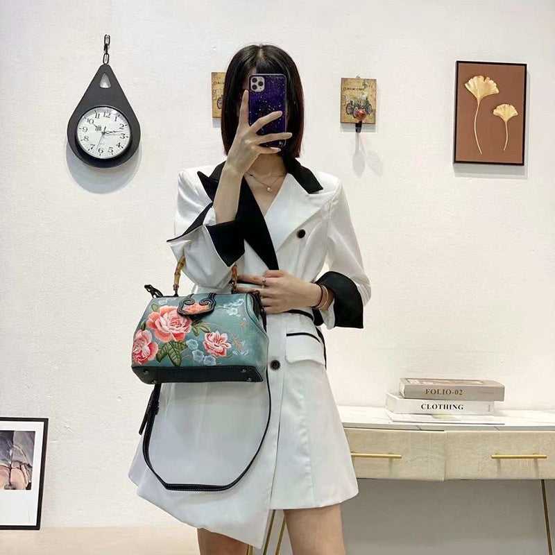 Avec sac à main en coton et lin Cheongsam Tang Suit Hanfu