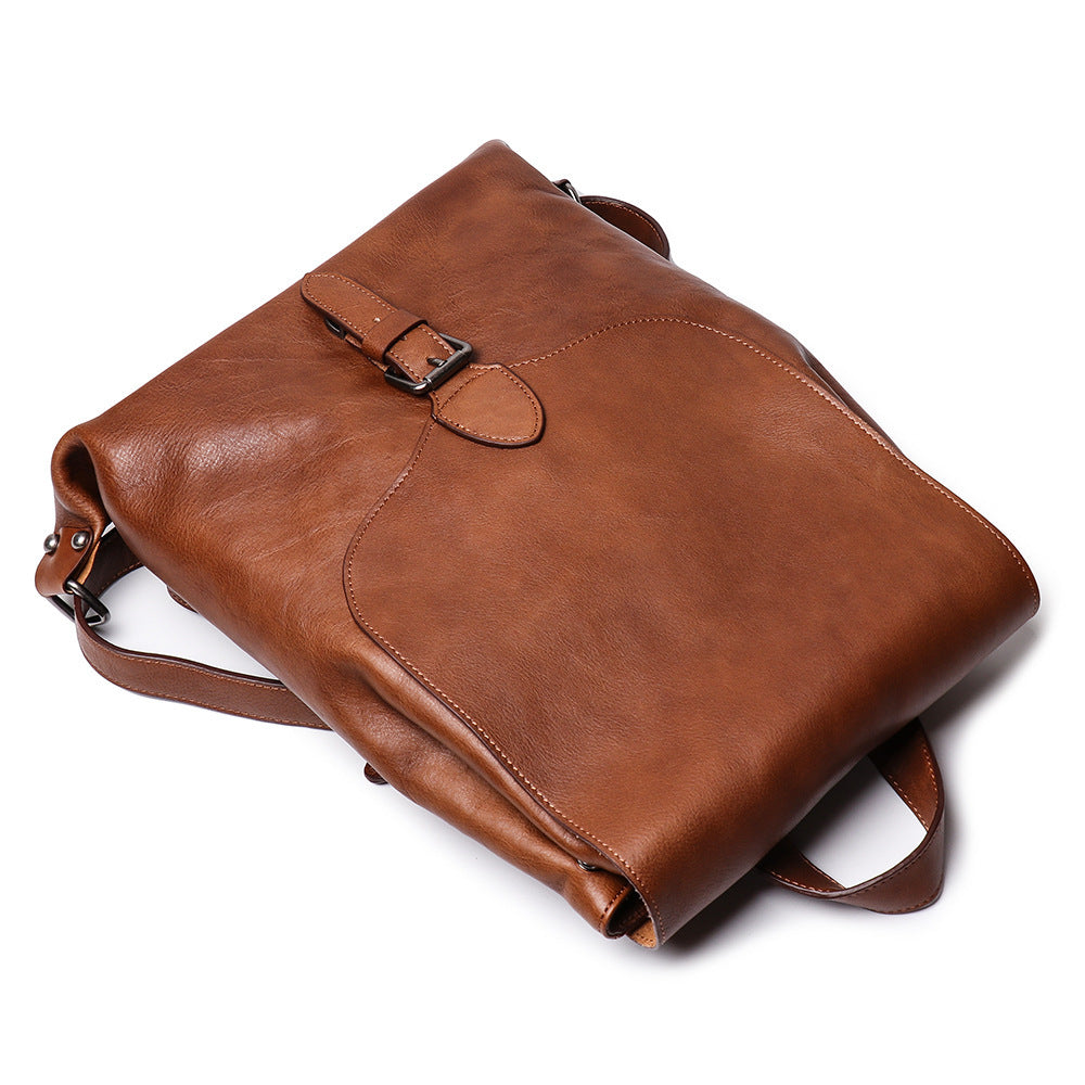 Sac à dos en cuir de vachette tanné végétal pour homme