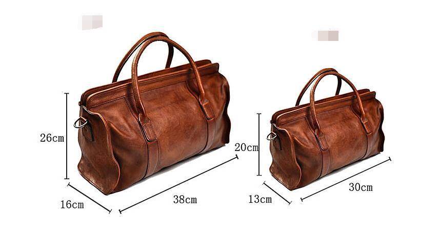 Original Handmade Vegetable Tanned Car Stitching Large-capacity Leather Handbag