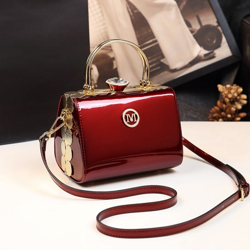 Fashion All-match Texture Middle-aged Ladies Leather Handbags Single Shoulder Bag