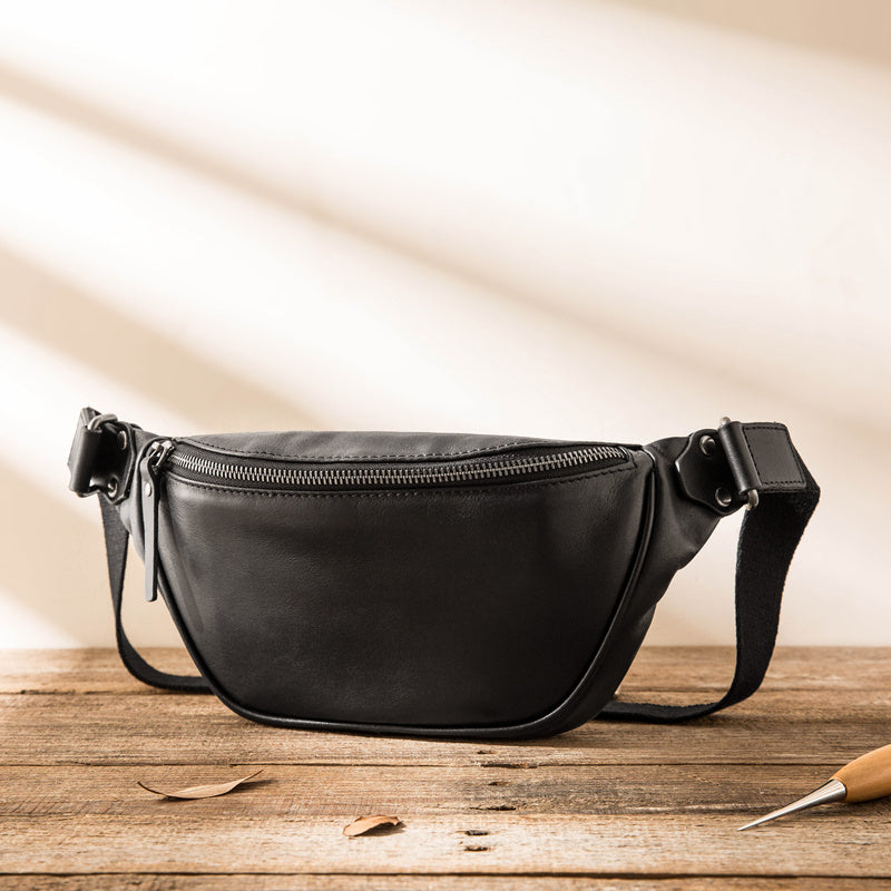 Bolso bandolera pequeño de piel de vaca suave para hombre, de piel de vaca, de gran capacidad