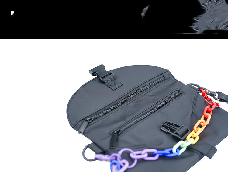 Functional Wind Small Black Bag Creative Design Six-color Rainbow Trend