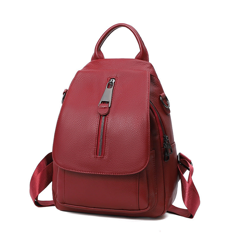 Anti-theft Backpack Ladies Multi-compartment Leather Backpack