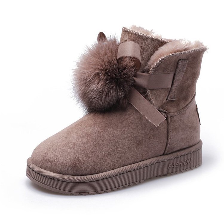 Botas planas de nieve para mujer, zapatos de algodón