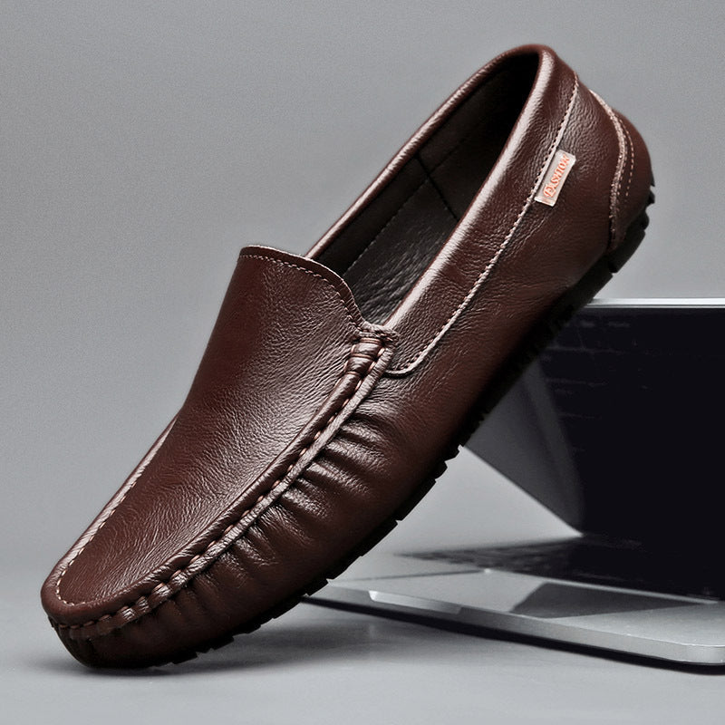 Mocasines de cuero estilo británico sin cordones