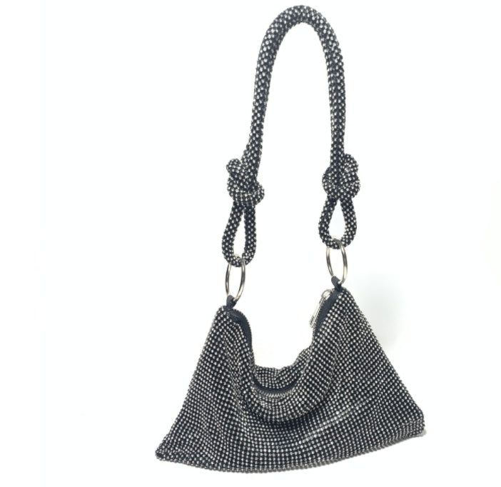 Bolso de diamantes de imitación de moda, versátil, informal y sencillo