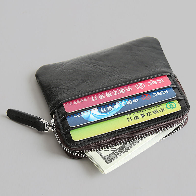 Leather Horizontal Wallet Retro First Layer Cowhide Ultra-thin