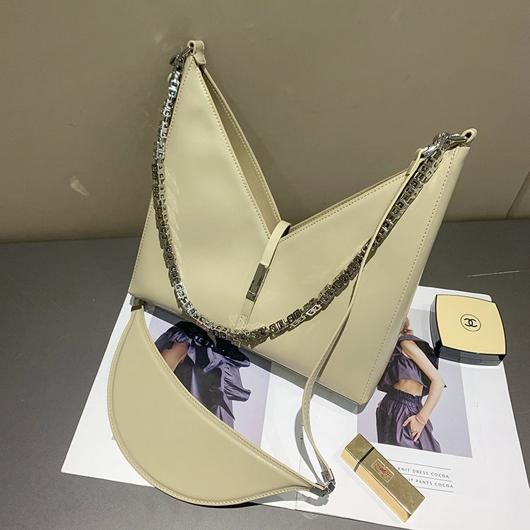 Genuine Leather Women's Bag Underarm Bag Chain Diagonal Bag Geometric Bag