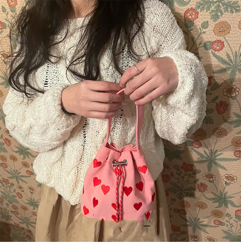 Niche Design Valentine's Day One Shoulder Bucket Bag