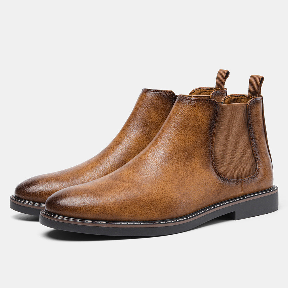 Botas de piel de vaca estilo retro para hombre