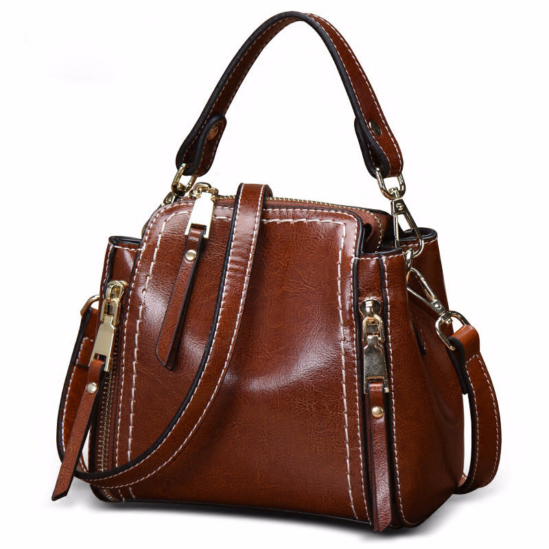 New Korean Version Of Real Cowhide Retro All Match Messenger Bag