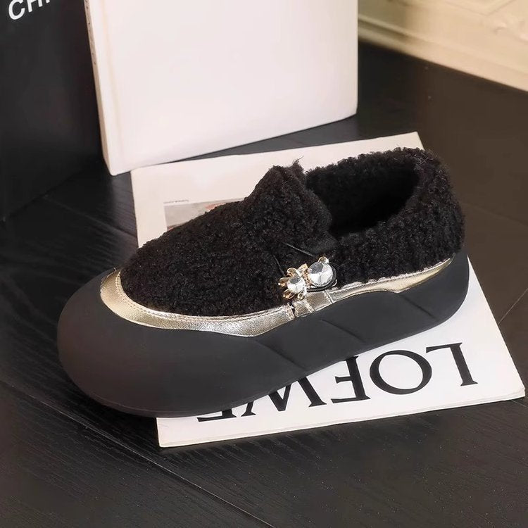 Women's Thick-soled Lamb Wool Sneakers