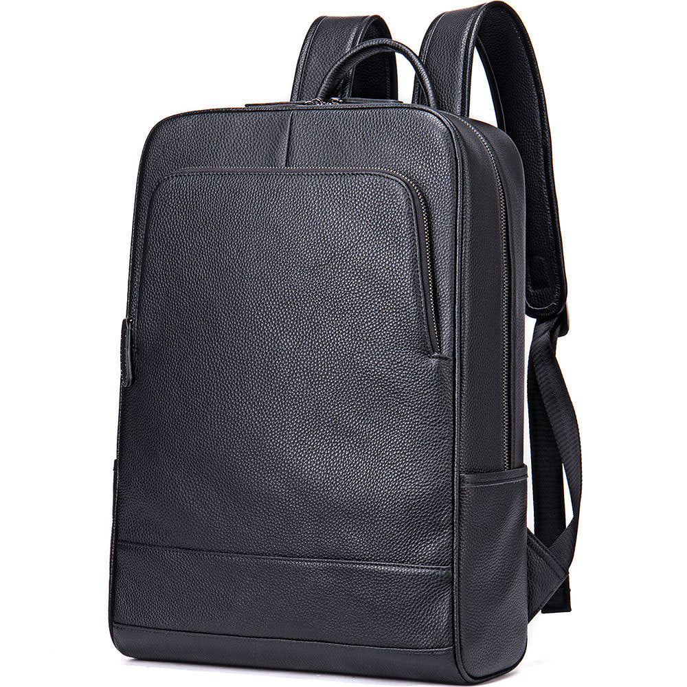 Mochila de cuero nueva para hombre, bolso de negocios para computadora de 15,6 pulgadas