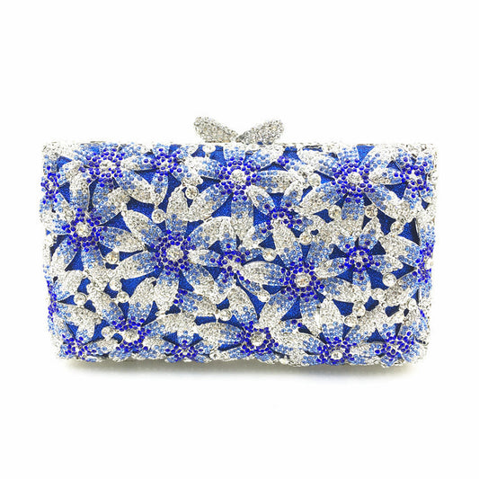 European And American Boutique Flower Rhinestone Dinner Clutch