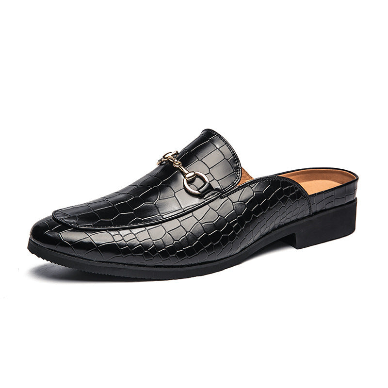 Chaussures en cuir semi-pantoufles pour hommes