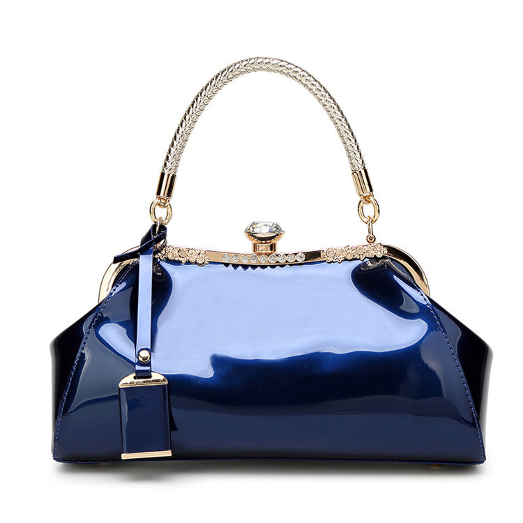 Patent Leather Shiny Handbag Women's One-shoulder Diagonal Bag