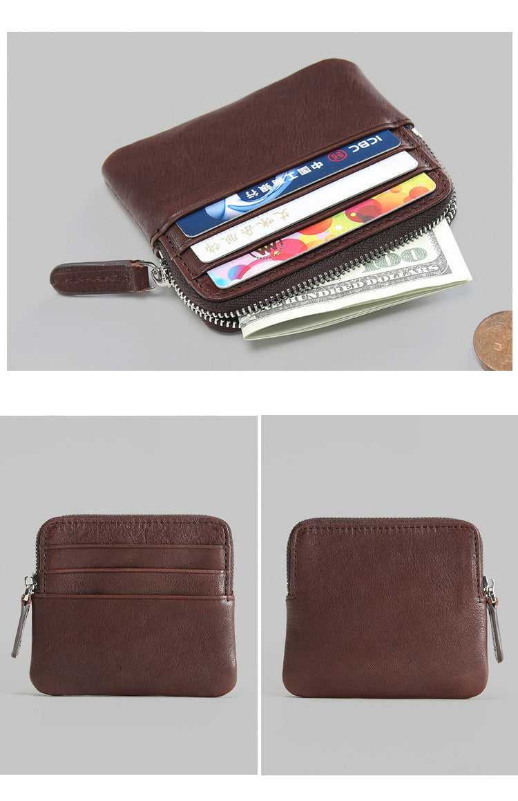 Leather Horizontal Wallet Retro First Layer Cowhide Ultra-thin