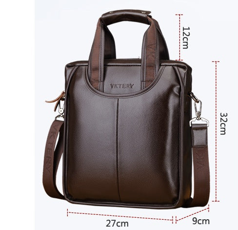 Men's Bag Shoulder Messenger Vertical Portable Briefcase