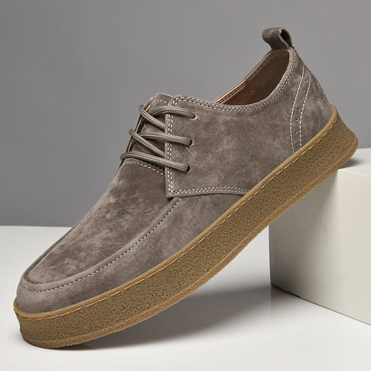 Chaussures plates décontractées et élégantes à lacets en cuir mat pour hommes